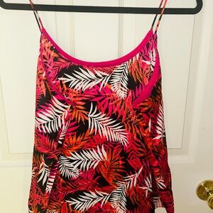 Tropical Leaf Print Cami Top